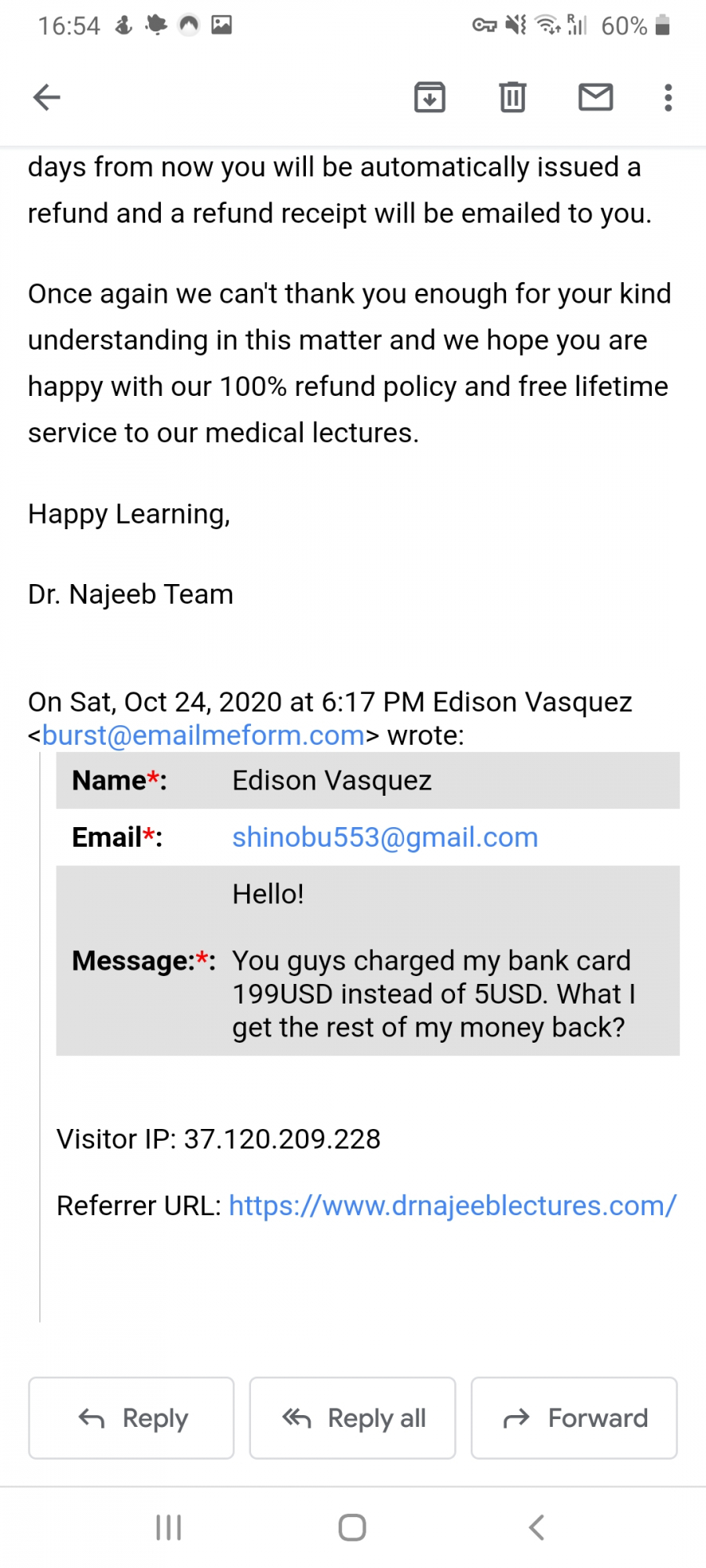 dr najeeb lectures refund
