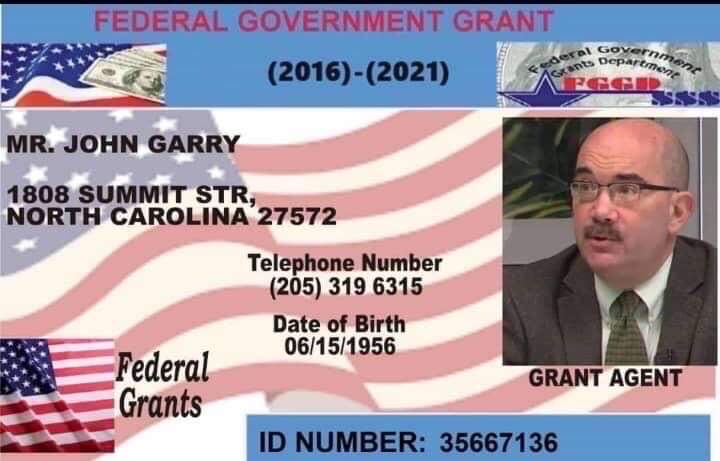 Agent Id Card Federal Government Grant Certificate