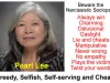 Pearl Lee is a NARCISSISTIC SOCIOPATH