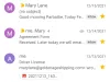 Pictures of Emails between Mary and I