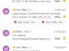 Pictures of Emails between Mary and I