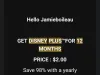12 months of Disney+ for $2.00 offer