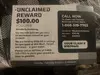 “Unclaimed reward voucher”