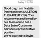 Data entry/customer service