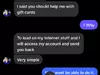 Zoe app scam- Marissa Esparza/ Marie Ea, ask for gift card