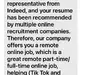 Text job offer via my indeed resume